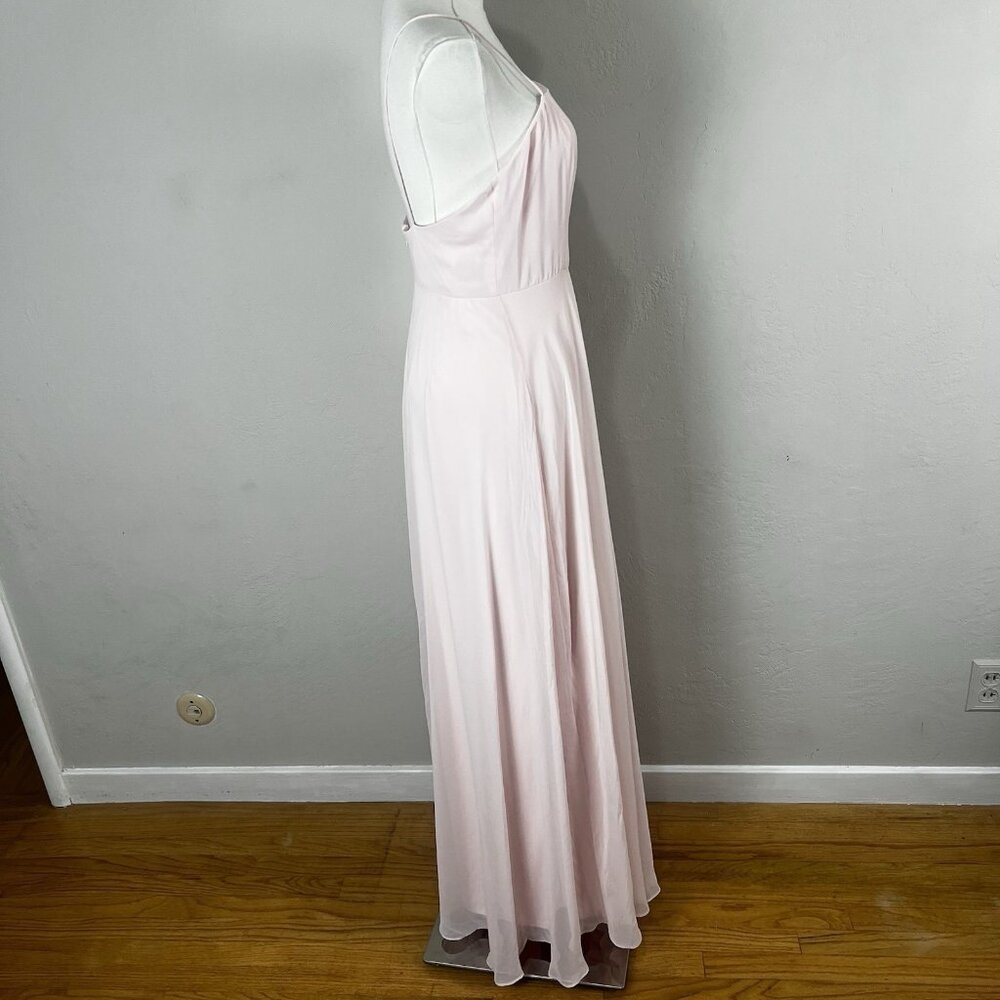 Lovely LB012 Size 4 Lux Chiffon Elliot Maxi Dress Square Neck Blush Pink - Picture 6 of 13